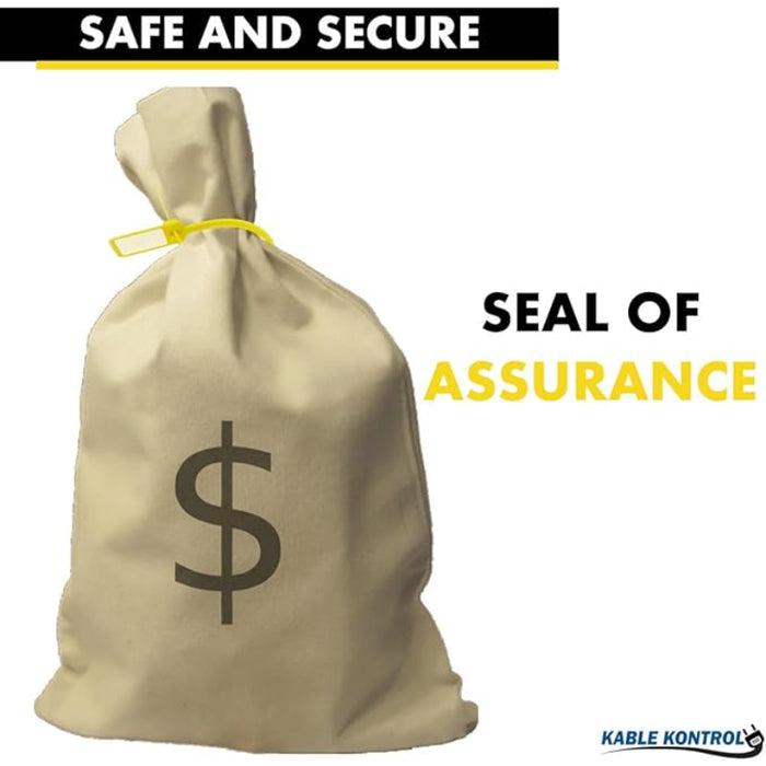 6 Inch - Write On Zip Tie Tags - (1-3/8 x 5/8 Inch) Flag Top - 40  Lbs Strength - 100 Pcs - Yellow