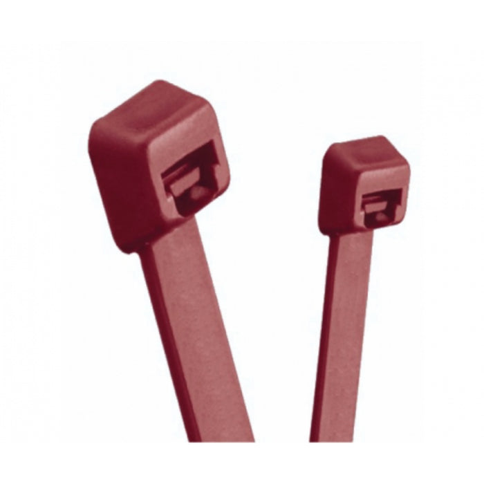 7.4 Inch - Plenum Rated Halar Zip Ties - Red - 50 Lbs Strength - 100 Pcs
