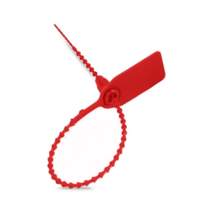 18 Inch - Pull Tight Serialized Tamper Evident Zip Tie Seals - 50 Lbs Strength - 50 Pcs - Red