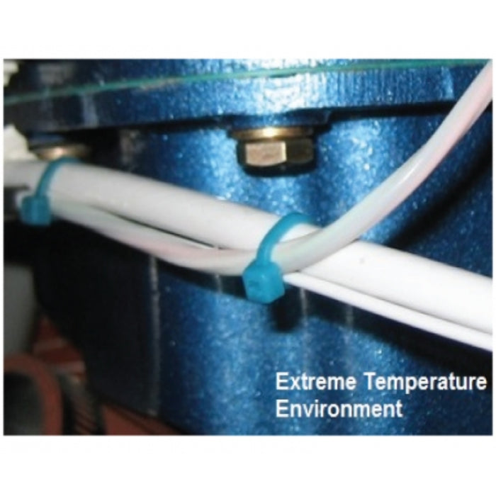 4 Inch Long - (ETFE) Tefzel Zip Ties - Blue - 18 Lbs Strength - 100 Pcs