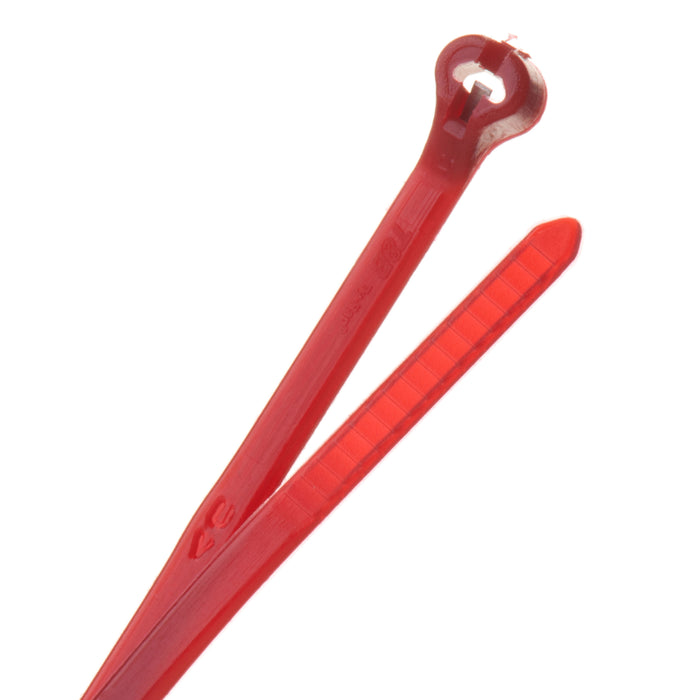 4 Inch - Metal Barb Zip Ties - Nylon - Red - 30 Lbs Strength - 1000 Pcs