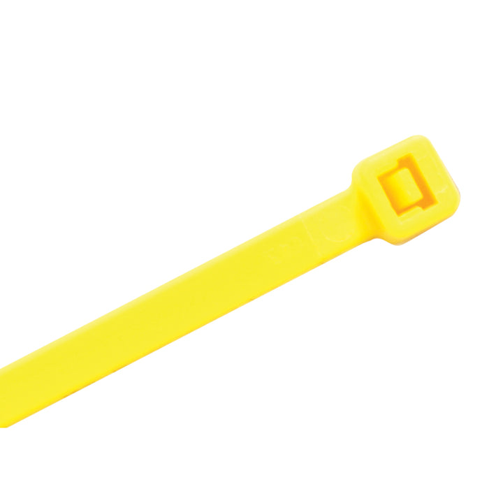 8 Inch - Color Zip Ties - Nylon - Yellow - 50 Lbs Strength - 100 Pcs