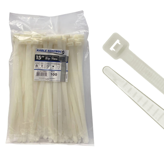 kable-kontrol-extra-heavy-duty-zip-ties-15-inch-natural-nylon-250-lbs-tensile-strength-100-pack