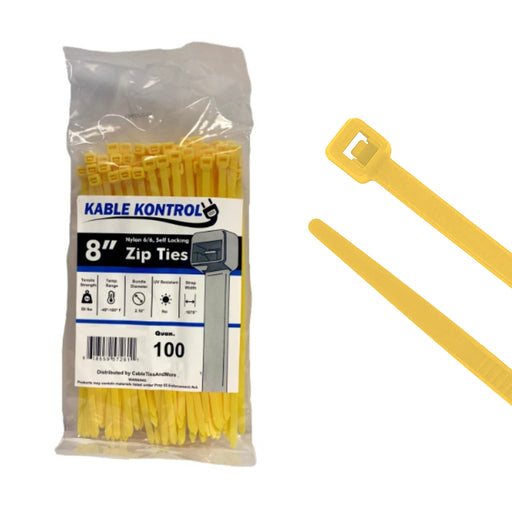 kable-kontrol-nylon-zip-ties-8-inch-50-lbs-tensile-strength-yellow-100-pack