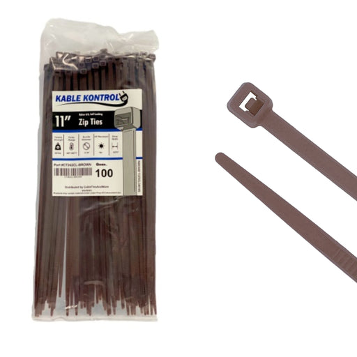 kable-kontrol-nylon-zip-ties-11-inch-50-lbs-tensile-strength-brown-100-pack
