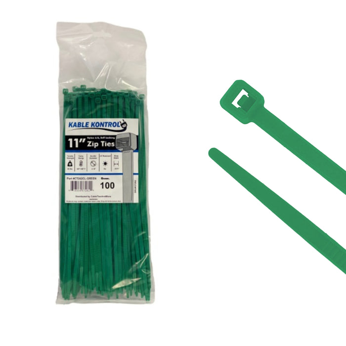 kable-kontrol-nylon-zip-ties-11-inch-50-lbs-tensile-strength-green-100-pack