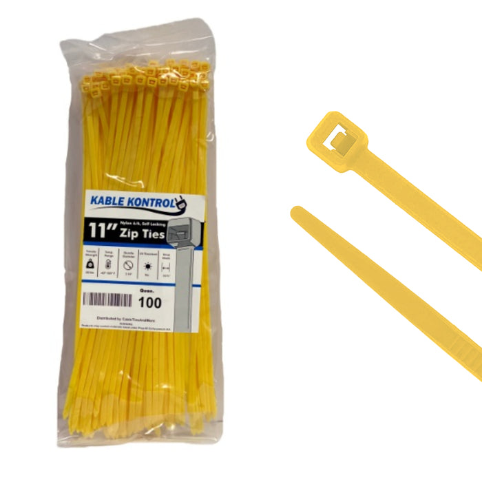 kable-kontrol-nylon-zip-ties-11-inch-50-lbs-tensile-strength-yellow-100-pack