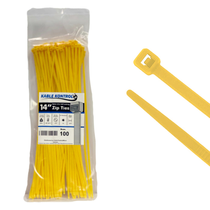 kable-kontrol-nylon-zip-ties-14-inch-50-lbs-tensile-strength-yellow-100-pack