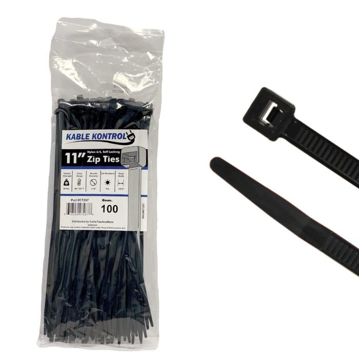 kable-kontrol-11-long-black-zip-ties-uv-resistant-nylon-50-lbs-tensile-strength-pack