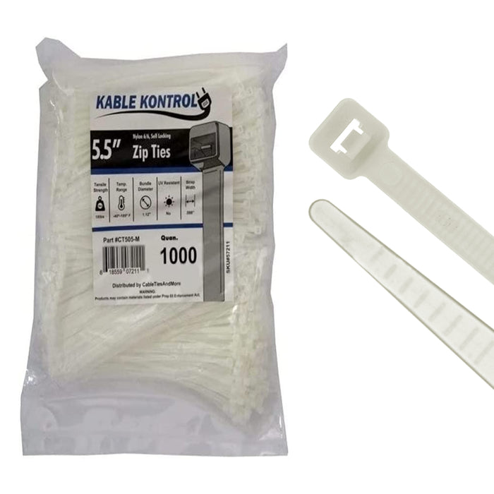 kable-kontrol-cable-zip-ties-5-5-inch-natural-nylon-18-lbs-tensile-strength-1000-pack