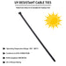 Kable Kontrol® Heavy Duty Cable Zip Ties 4" Inch - Black - UV Resistant Nylon - 25 Lbs Tensile Strength - 5 Pcs Pack