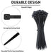 Kable Kontrol® Heavy Duty Cable Zip Ties 8" Inch - Black - UV Resistant Nylon - 120 Lbs Tensile Strength - 100 Pcs Pack