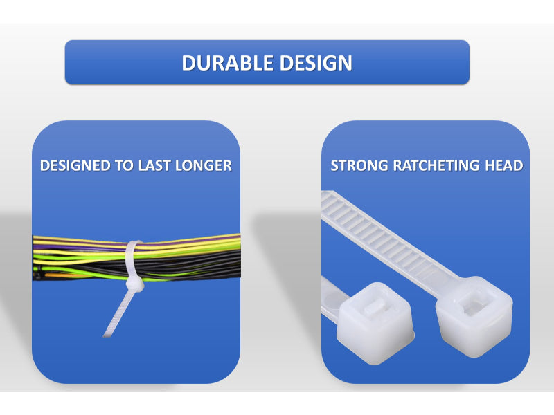 Kable Kontrol® Heavy Duty Zip Ties 8" Inch - Natural Nylon - 12 Lbs Tensile Strength - 1 Pcs Pack