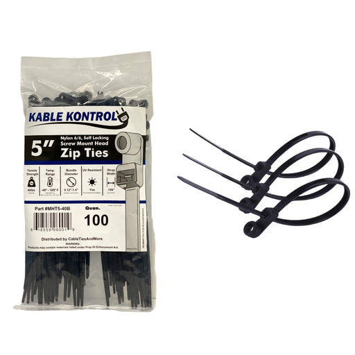 Kable Kontrol Zip Ties - 4 Long - 100 PC Pk - Fluorescent Pink Color - Nylon - 18 lbs Tensile Strength