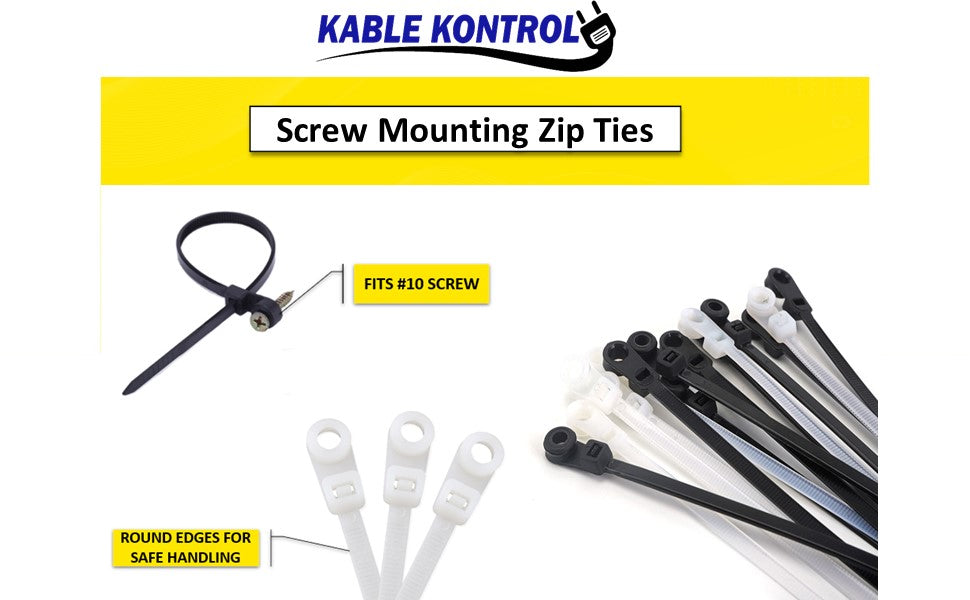 Kable Kontrol® Screw Mount Cable Ties 14" Inch - 5 Lbs Tensile Strength - Natural - 1 Pcs Pack