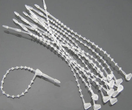 5" Inch Long - Beaded Security Tamper Evident Cable Zip Ties - Natural - 15 Lbs Tensile Strength - 1000 Pcs Pack
