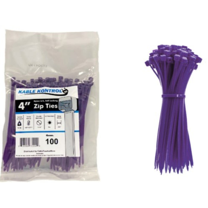 kable-kontrol-nylon-zip-ties-4-inch-18-lbs-tensile-strength-purple-100-pack