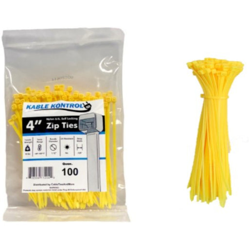 kable-kontrol-nylon-zip-ties-4-inch-18-lbs-tensile-strength-yellow-100-pack