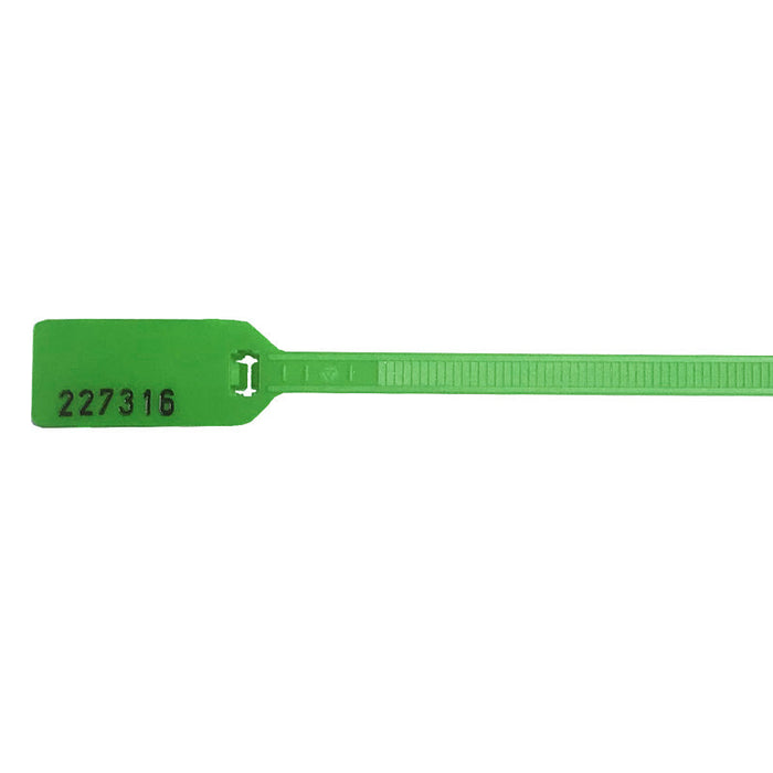 Numbered Flag Zip Tie Tags 6 Inch Long 100 pc Pack Green