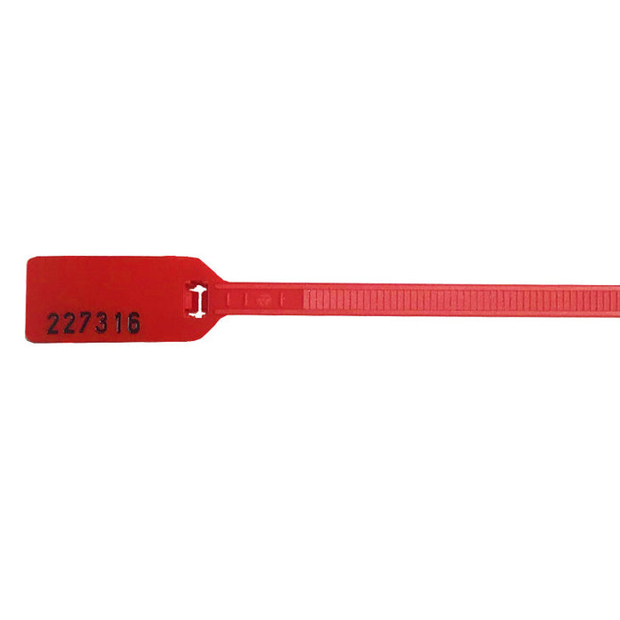 Numbered Flag Zip Tie Tags 6 Inch Long 100 pc Pack Red