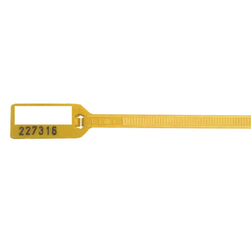 Numbered Write On Flag Zip Tie Tags 6 Inch Long 100 pc Pack Yellow