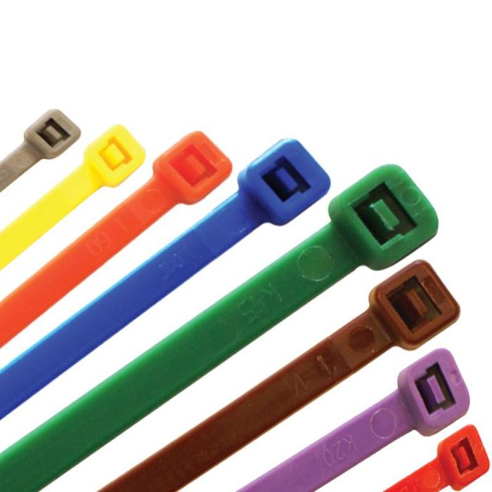 14" Inch Long - Color Zip Ties - Nylon Gray - 50 Lbs Tensile Strength - 100 Pcs Pack