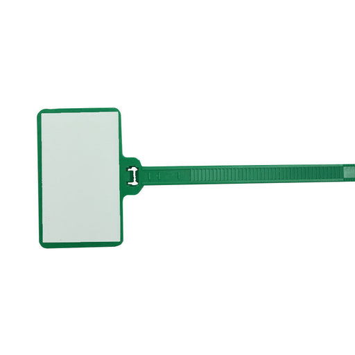Write On Zip Tie Tags 3 Inch 1.7/8 Inch x 1.1/8 Inch Flag Size 100 pc Green