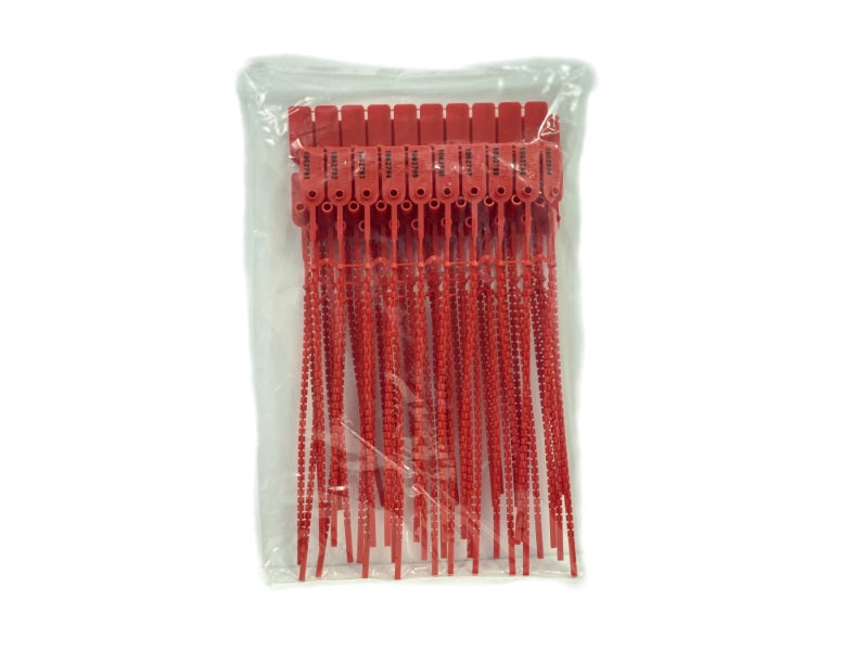 Tamper Evident Serialized Pull Tight Zip Tie Seals 12 Inch 50 Pc Red