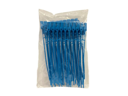 Tamper Evident Serialized Pull Tight Zip Tie Seals 18 Inch 50 Pc Blue