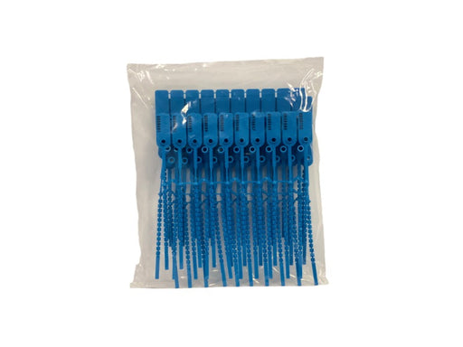 Tamper Evident Serialized Pull Tight Zip Tie Seals 8 Inch 50 Pc Blue
