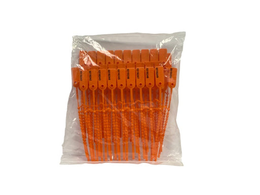 Tamper Evident Serialized Pull Tight Zip Tie Seals 8 Inch 50 Pc Orange