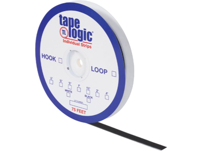 Tape Logic Individual Loop Tape Strips 1/2 Inch Wide 75 Feet Long Black